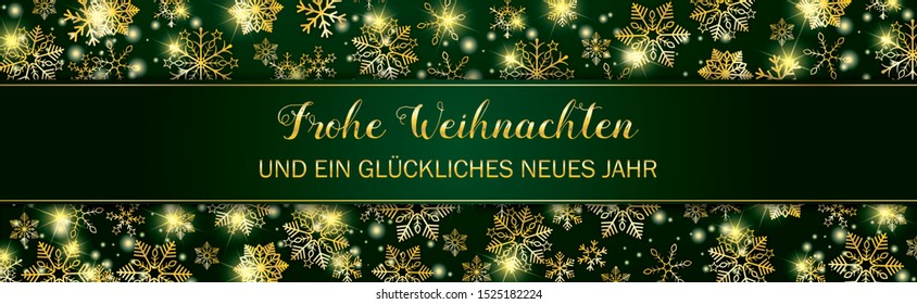 German text Frohe Weihnachten und ein glueckliches Neues Jahr, translate Merry Christmas and Happy New Year. Eps 10 vector file.