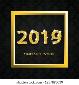 German text Frohes Neues Jahr, translate Happy New Year. Eps 10 vector file.