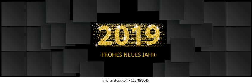 German text Frohes Neues Jahr, translate Happy New Year. Eps 10 vector file.