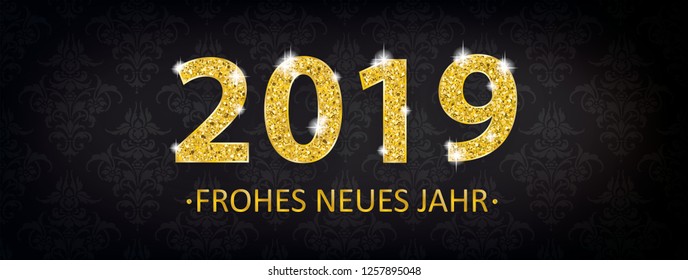 German text Frohes Neues Jahr, translate Happy New Year. Eps 10 vector file.