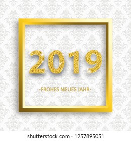 German text Frohes Neues Jahr, translate Happy New Year. Eps 10 vector file.