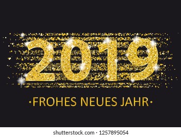 German text Frohes Neues Jahr, translate Happy New Year. Eps 10 vector file.