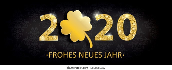 German text Frohes Neues Jahr, translate Happy New Year. Eps 10 vector file.