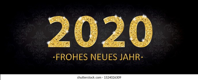 German text Frohes Neues Jahr, translate Happy New Year. Eps 10 vector file.