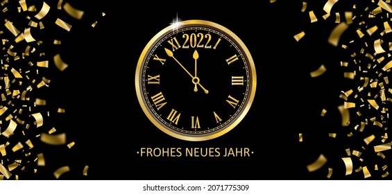 German text Frohes Neues Jahr, translate Happy New Year. Eps 10 vector file.