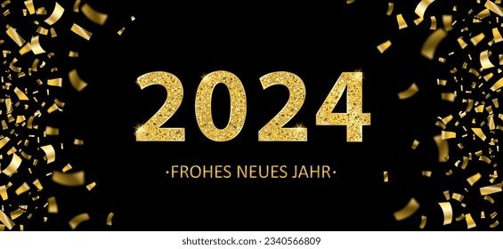 German text Frohes Neues Jahr, translate Happy New Year. Eps 10 vector file.