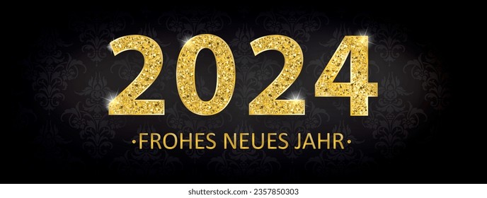 German text Frohes Neues Jahr, translate Happy New Year. Eps 10 vector file.