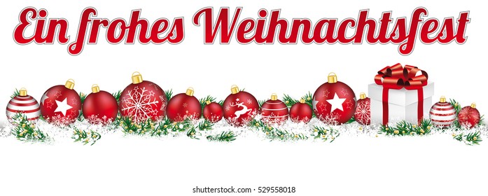 German text Frohes Weihnachtsfest, Merry ChristmasEps 10 vector file.