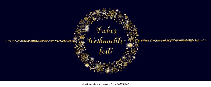 German text Frohes Weihnachtsfest, translate Merry Christmas. Eps 10 vector file.