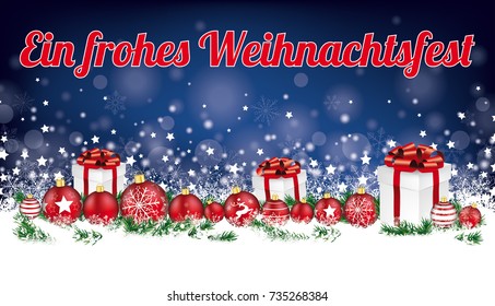 German text Frohes Weihnachtsfest, translate Merry Christmas. Eps 10 vector file.