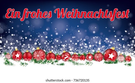 German text Frohes Weihnachtsfest, translate Merry Christmas. Eps 10 vector file.