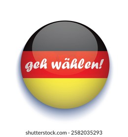 German text Geh Waehlen, translate Go Vote. Eps 10 vector file.