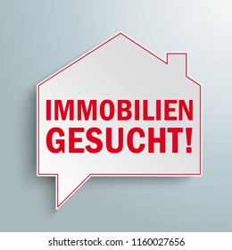 German text Immobilien Gesucht, translate Properties Wanted. Eps 10 vector file.