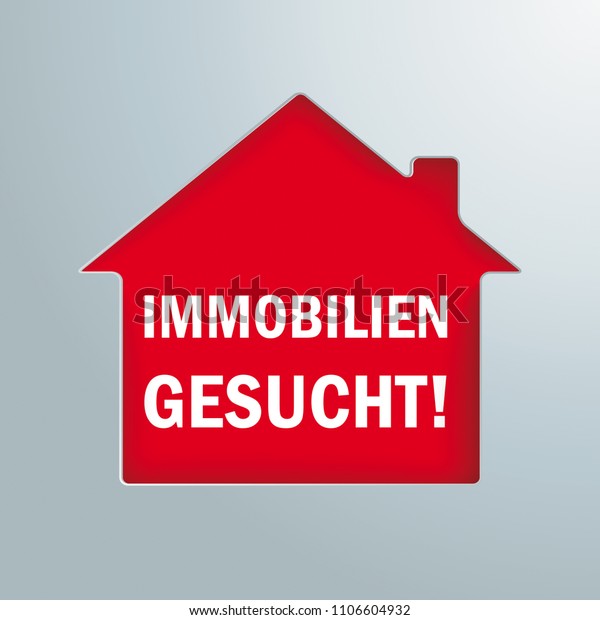 German Text Immobilien Gesucht Translate Properties Stock Vektorgrafik Lizenzfrei