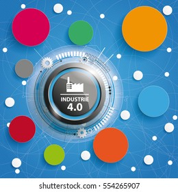 German text Industrie 4.0, translate Industry 4.0. Eps 10 vector file.