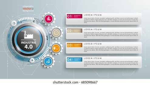 German text Industrie 4.0, translate Industry 4.0. Eps 10 vector file.