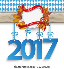  German text "OÃ?Â´zapft is" and "Oktoberfest", translate "on tap" and "Oktoberfest". Eps 10 vector file.