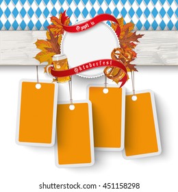  German text "OÃ?Â´zapft is" and "Oktoberfest", translate "on tap" and "Oktoberfest". Eps 10 vector file.