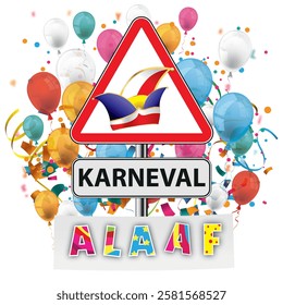 German text Karneval Alaaf, translate Carnival Hooray. Eps 10 vector file.