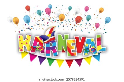 German text "Karneval" translate "Carnival". Eps 10 vector file.