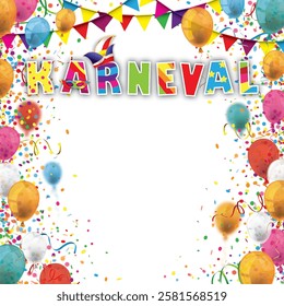 German text Karneval, translate Carnival. Eps 10 vector file.