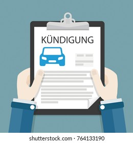 German text Kuendigung, translate Dismissal. Eps 10 vector file.