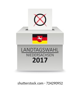 German Text Landtagswahl Niedersachsen 2017, translate state elections Lower Saxony 2017.  Eps 10 vector file.