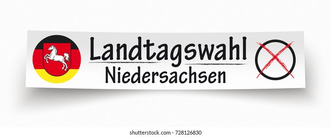 German Text Landtagswahl Niedersachsen Translate State Stock Vector Royalty Free