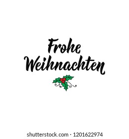 German text: Merry Christmas. Lettering. vector illustration. element for flyers, banner and posters Modern calligraphy. Frohe Weihnachten.