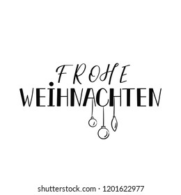 German text: Merry Christmas. Lettering. vector illustration. element for flyers, banner and posters Modern calligraphy. Frohe Weihnachten.