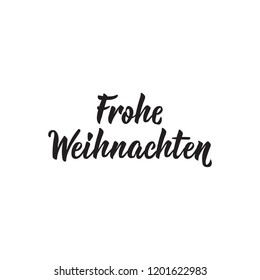 German text: Merry Christmas. Lettering. vector illustration. element for flyers, banner and posters Modern calligraphy. Frohe Weihnachten.