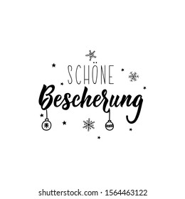 German text: Merry Christmas. Lettering. vector illustration. element for flyers, banner and posters Modern calligraphy.