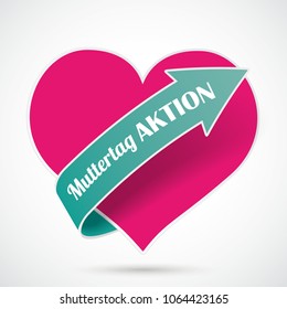 German text "Muttertag Aktion", translate "Mother's Day Sale". Eps 10 vector file.