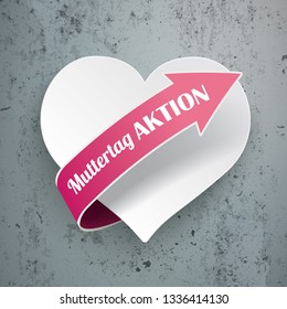 German text "Muttertag Aktion", translate "Mother's Day Sale". Eps 10 vector file.