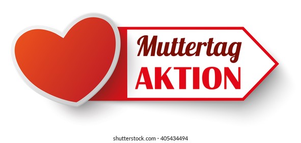 German text "Muttertag Aktion", translate "Mother's Day Sale". Eps 10 vector file. 