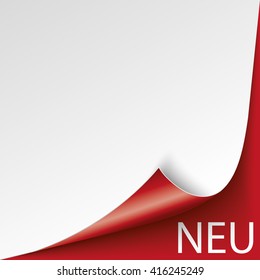 German text "Neu", translate "New". Eps 10 vector file.