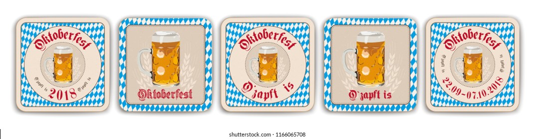 German text "O zapft is" and "Oktoberfest", translate "on tap" and "Oktoberfest". Eps 10 vector file.