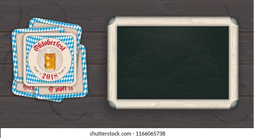 German text "O zapft is" and "Oktoberfest", translate "on tap" and "Oktoberfest". Eps 10 vector file.