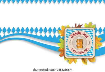 German text "O zapft is" and "Oktoberfest", translate "on tap" and "Oktoberfest". Eps 10 