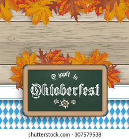 German text "O zapft is" and "Oktoberfest", translate "on tap" and "Oktoberfest". Eps 10 vector file.