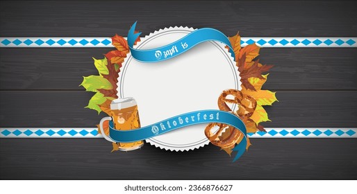 German text O zapft is and Oktoberfest, translate on tap and Oktoberfest. Eps 10 vector file.