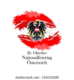 German Text: October 26, National Day. National holiday in Austria vector illustration.  Suitable for greeting card, poster and banner.