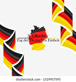 German text: October 3, German Unity Day, vector illustration. Suitable for greeting card, poster and banner
