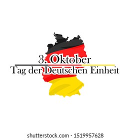 German text: October 3, German Unity Day, vector illustration. Suitable for greeting card, poster and banner