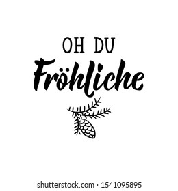 German text: Oh you happy. Lettering. Banner. calligraphy vector illustration.