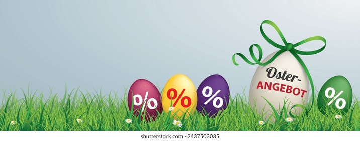 German text Osterangebot, translate Easter Offer. Eps 10 vector file.