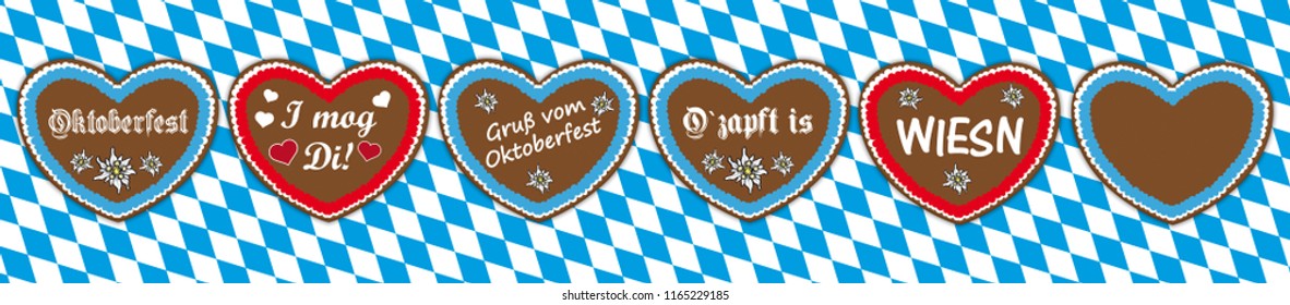 German text "Ozapft is" and "Oktoberfest", translate "on tap" and "Oktoberfest". Eps 10 vector file.