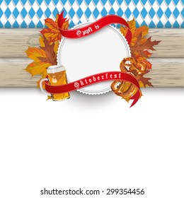  German text "O'zapft is" and "Oktoberfest", translate "on tap" and "Oktoberfest". Eps 10 vector file.