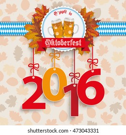 German text "Ozapft is" and "Oktoberfest", translate "on tap" and "Oktoberfest". Eps 10 vector file.