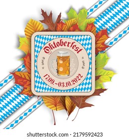 German text Ozapft is and Oktoberfest, translate on tap and Oktoberfest. Eps 10 vector file.